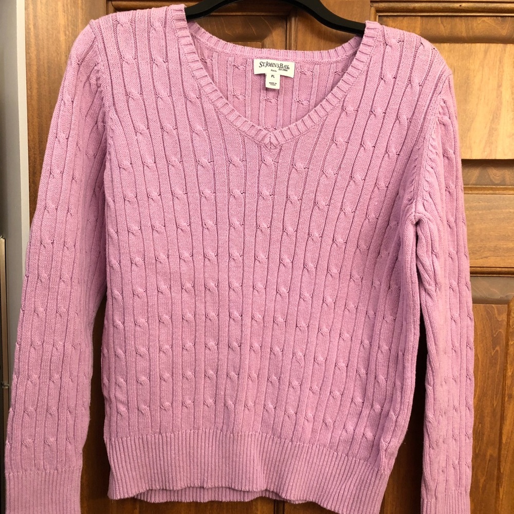 Mauve Scoop Neck Ribbed Sweater (M)